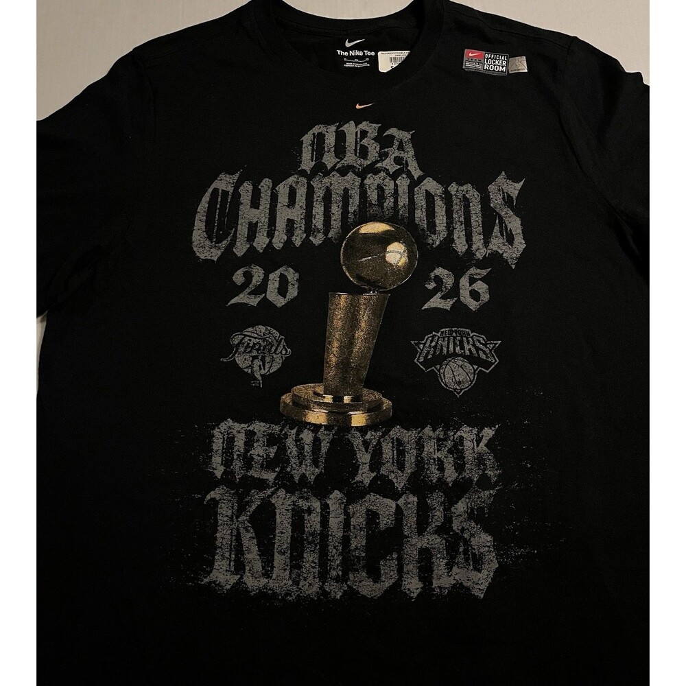 NWT Nike New York Knicks 2026 NBA Champions Trophy Locker Room T-Shirt XL Black